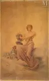 La sculpture by Louise Abbéma, Chromolithographie sur papier marouflé sur toile, sold Sep 2026