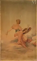 La peinture by Louise Abbéma, Chromolithographie sur papier marouflé sur toile, sold Sep 2026