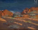 Rochers en bord de mer by Émile Aubry, Huile sur carton, sold Sep 2026