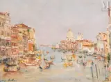 Venise, le Grand Canal by Serge Belloni, Huile sur carton fort, sold Sep 2026