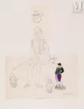 Lansquenet - Projet de costume pour Sampiero Corso by Roger Bezombes, Gouache sur trait de crayon, sold Sep 2026