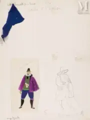 Farandole jeunes-hommes - Projet de costume pour Sampiero Corso by Roger Bezombes, Gouache sur trait de crayon, sold Sep 2026