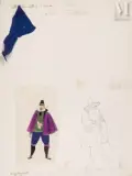 Farandole jeunes-hommes - Projet de costume pour Sampiero Corso by Roger Bezombes, Gouache sur trait de crayon, sold Sep 2026