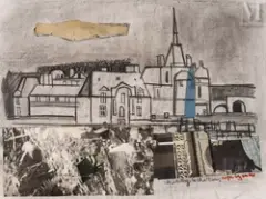Château de Chantilly by Roger Bezombes, Pastel et collage sur papier, sold Sep 2026