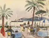 La terrasse à Cannes by Yves Brayer, 1969, Aquarelle sur trait de crayon, sold Sep 2026