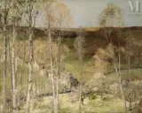 Le village by Auguste Jean Claire, Huile sur toile d'origine, sold Sep 2026
