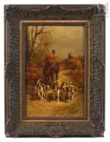 Veneur à cheval et ses chiens by Charles Olivier de Penne, Huile sur panneau, sold Sep 2026