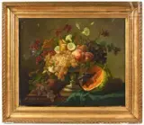 Nature morte au melon by Alice Vasselon, Huile sur toile, sold Sep 2026