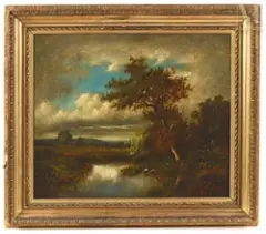 La mare by Jules Dupré, Huile sur toile, sold Sep 2026