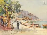 Bord de mer à Cassis by René Leverd, Aquarelle, sold Sep 2026