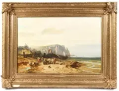 La plage d'Etretat by Charles Hoguet, Huile sur toile, sold Sep 2026