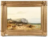 La plage d'Etretat by Charles Hoguet, Huile sur toile, sold Sep 2026