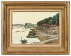 Les courses d'Aviron by Alexandre Jacob, 1901, Huile sur toile, sold Sep 2026