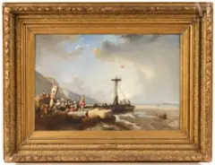 Pique-nique sur la côte normande by Eugène Le Poittevin, Huile sur toile, sold Sep 2026