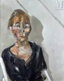 Jeune femme devant un mur gris by Alfredo Echazarreta, Huile sur toile, sold Jul 2026