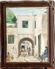 Scène animée à la Médina by Maurice Picard, Huile sur toile marouflée sur carton, sold Jul 2025