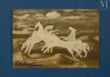 Chevaux, étude pour une tapisserie by Zygmunt Dobrzycki, Gouache sur papier, sold Jul 2025