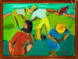 Les Travailleurs au champ by Pierre Ambrogiani, Huile sur toile, sold Jul 2025