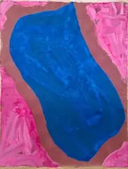 Composition by Claude Viallat, 2002, Gouache sur papier brun, sold Jul 2025