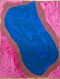Composition by Claude Viallat, 2002, Gouache sur papier brun, sold Jul 2025