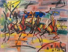Les cavaliers by Gen Paul, Huile sur toile, sold Jul 2025