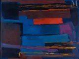Composition aux lignes et carrés by Monique Peytral, Gouache sur papier, sold Jul 2025
