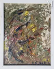 Composition by Lucien-Frederic Arrieu, Huile sur isorel, sold Jul 2025