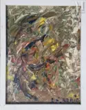 Composition by Lucien-Frederic Arrieu, Huile sur isorel, sold Jul 2025