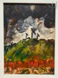 Paysage by Lucien-Frederic Arrieu, Huile sur carton, sold Jul 2025