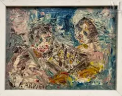 Personnages by Lucien-Frederic Arrieu, Huile sur isorel, sold Jul 2025