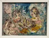 Personnages by Lucien-Frederic Arrieu, Huile sur isorel, sold Jul 2025