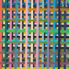 Mirroring June by Gary Lang, 1994, Acrylique et collage sur panneau, sold Jul 2025