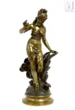 Femme aux roseaux by Auguste Moreau, Epreuve en bronze ciselé et patiné, sold Jul 2025