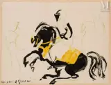 Cavalier by Hassan El Glaoui, Lavis et pastel, sold Jul 2025
