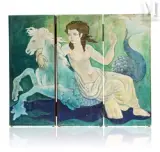 L’hippocampe et la muse by Jellal Ben Abdallah, Huile sur panneau en triptyque, sold Jul 2025