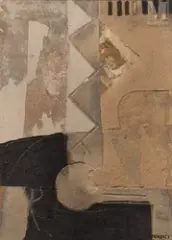 Sans Titre by Mohamed Nabili, Technique mixte sur toile, sold Jul 2025