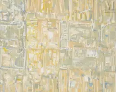 Composition by Mohamed Aksouh, Huile sur toile, sold Jul 2025
