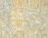 Composition by Mohamed Aksouh, Huile sur toile, sold Jul 2025