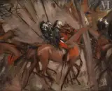 Etude de dragons et chevaux by Giovanni Boldini, Huile sur toile d'origine, sold Jul 2025
