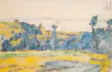 Vallon et église en bord de mer , circa 1915 by Louis Valtat, Aquarelle, sold Jul 2025