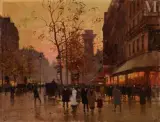 Le café Briard à la Porte Saint Denis, circa 1930 by Édouard Cortès, Huile sur toile d'origine, sold Jul 2025