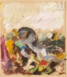 Composition à l'homme et le fauve by Charles Dufresne, Gouache, sold Jul 2025