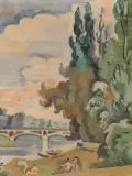 Bord de rivière by André Lhote, Huile sur toile d'origine, sold Jul 2025