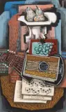 Partitions et guitare by Ismaël de la Serna, Gouache et collage, sold Jul 2025