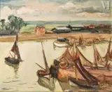 Le chenal du port de Honfleur by Othon Friesz, Huile sur toile d'origine, sold Jul 2025