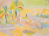 Assouan, la palmeraie, vers 1951-52 by André Lhote, Gouache sur papier, sold Jul 2025