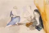 Le concert, Trois femmes by Marie Laurencin, 1927, Aquarelle et mine de plomb sur papier, sold Jul 2025