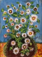 Fleurs by Séraphine Louis dite Séraphine de Senlis, vers 1929, Huile sur toile d'origine, sold Jul 2025