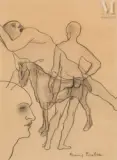 Transparence, circa 1929 by Francis Picabia, Crayon gras et frottage sur papier, sold Jul 2025