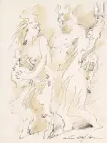 Faune et faunesse by André Masson, Encre et aquarelle, sold Jul 2025